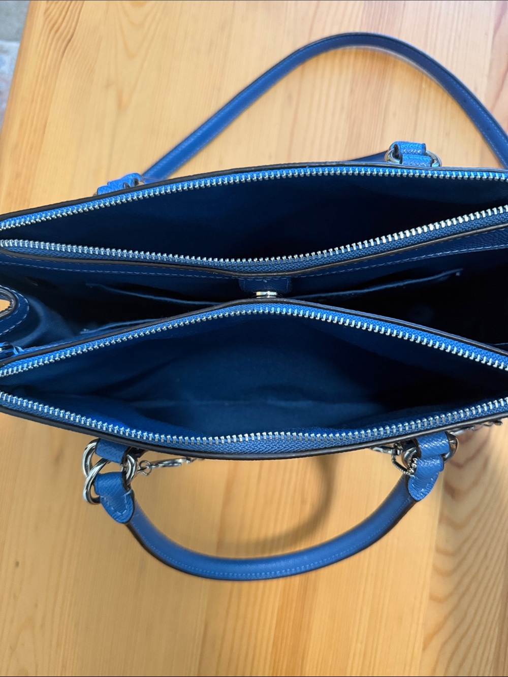 Coach Surrey Carryall in denim blue medium crossbody/top handle bag - Picture 8 of 16